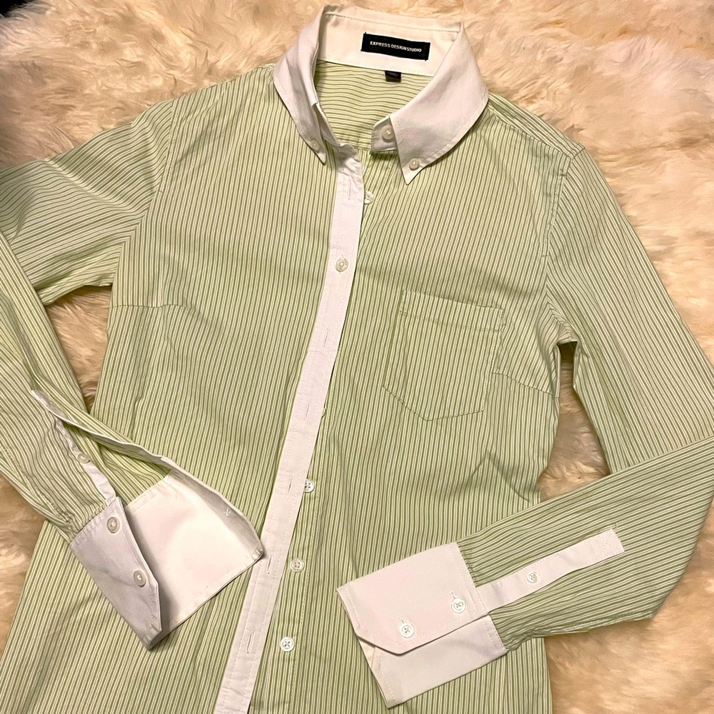 Express Strip collar button up Shirt